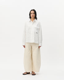 White Jacquard Pocket Shirt