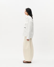 White Jacquard Pocket Shirt