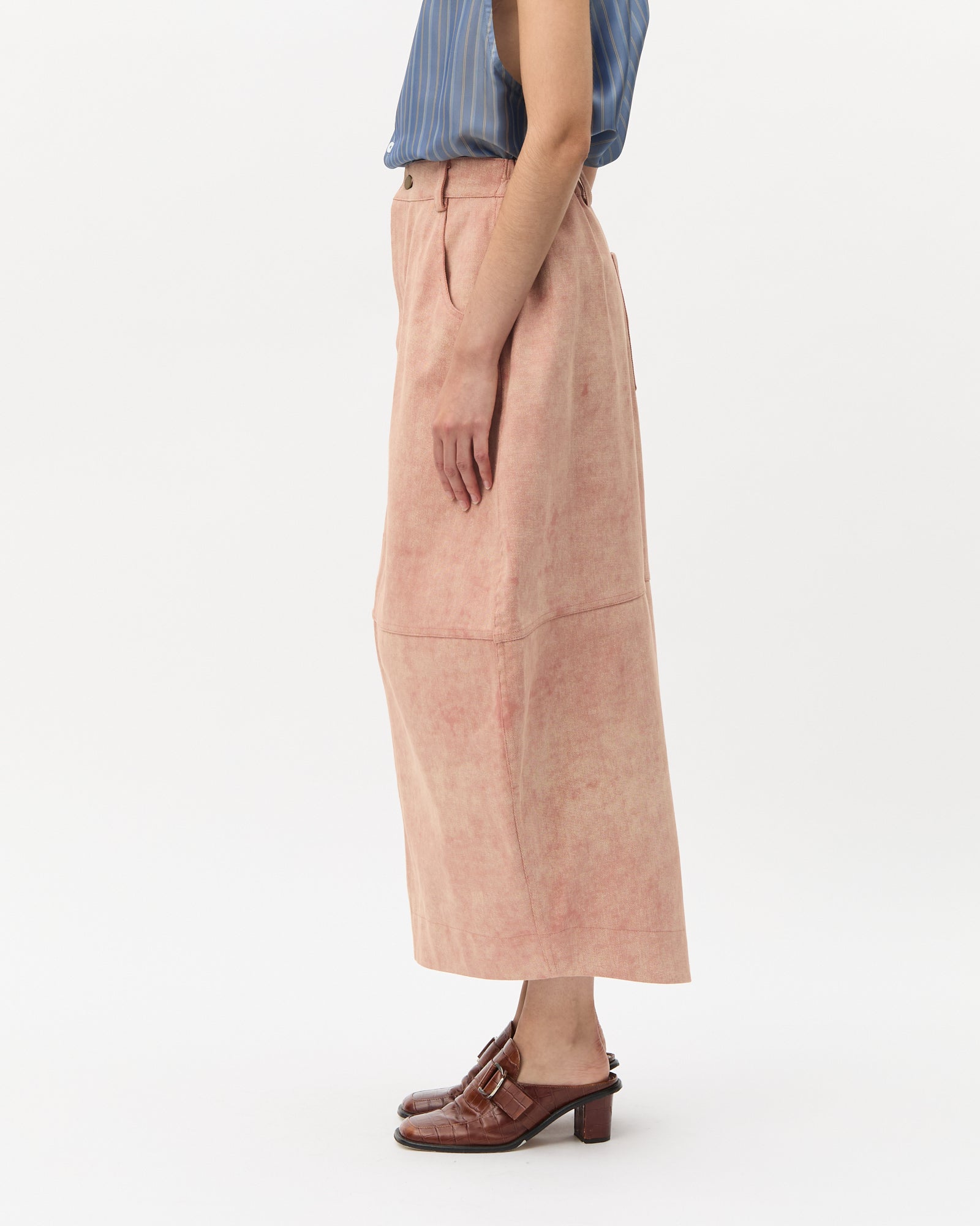 Coral Denim Skirt