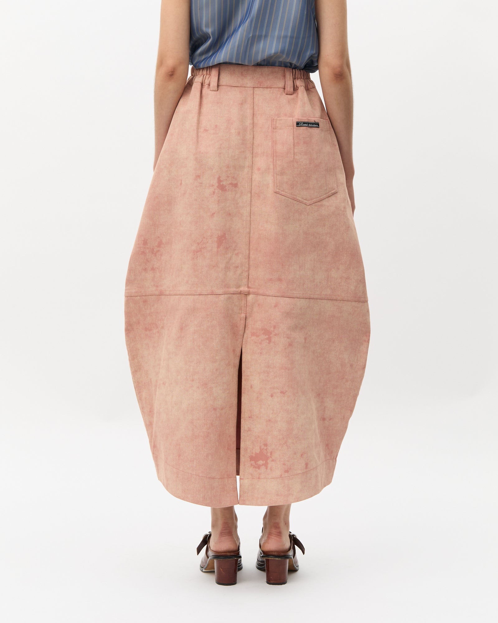 Coral Denim Skirt