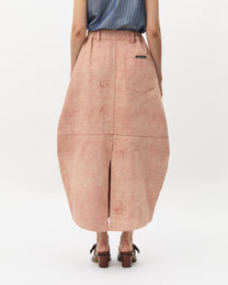 Coral Denim Skirt