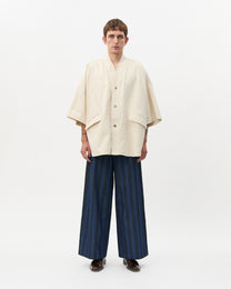 Ivory V-neck oversized shirt