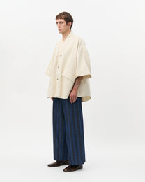 Ivory V-neck oversized shirt