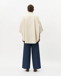 Ivory V-neck oversized shirt