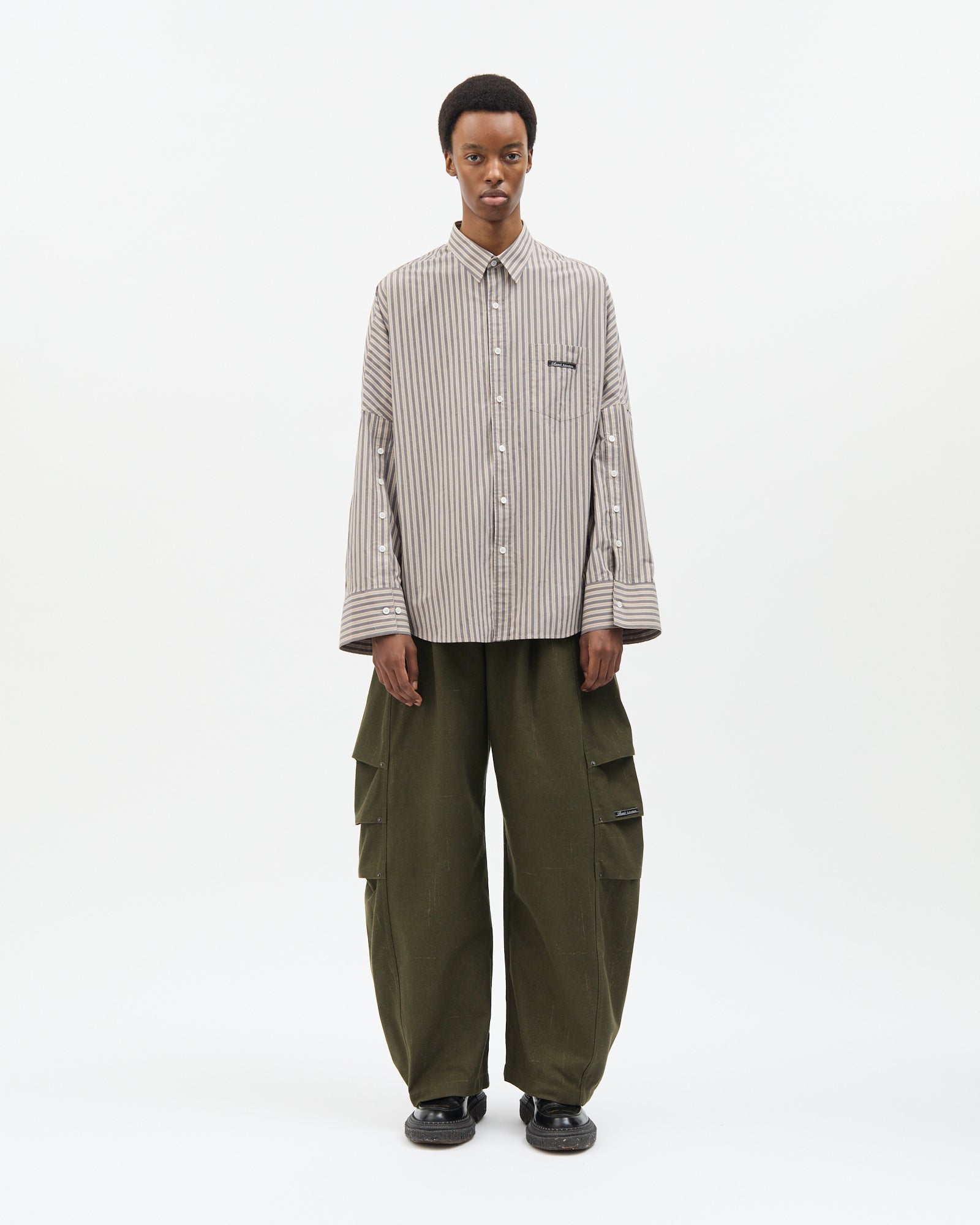 Dusty Stripe Three-Placket Shirt