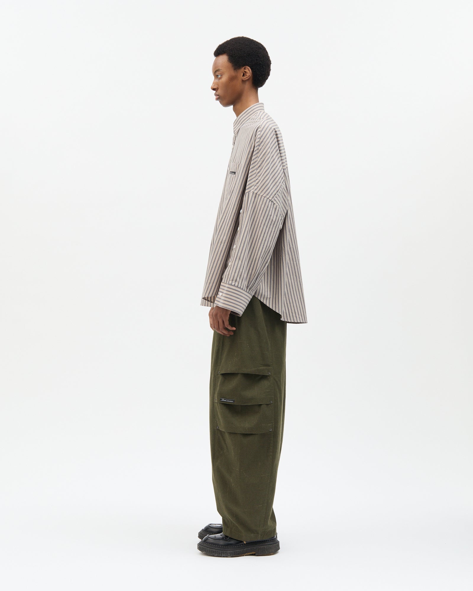 Dusty Stripe Three-Placket Shirt
