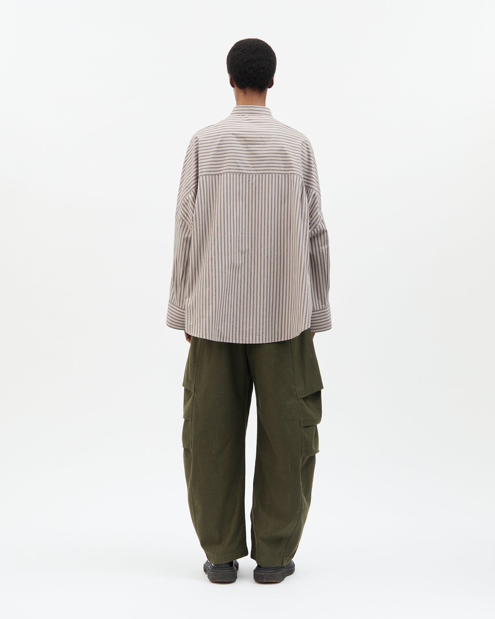 Dusty Stripe Three-Placket Shirt