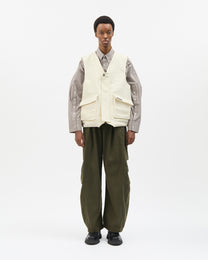 Ivory Jacquard Cocoon Vest