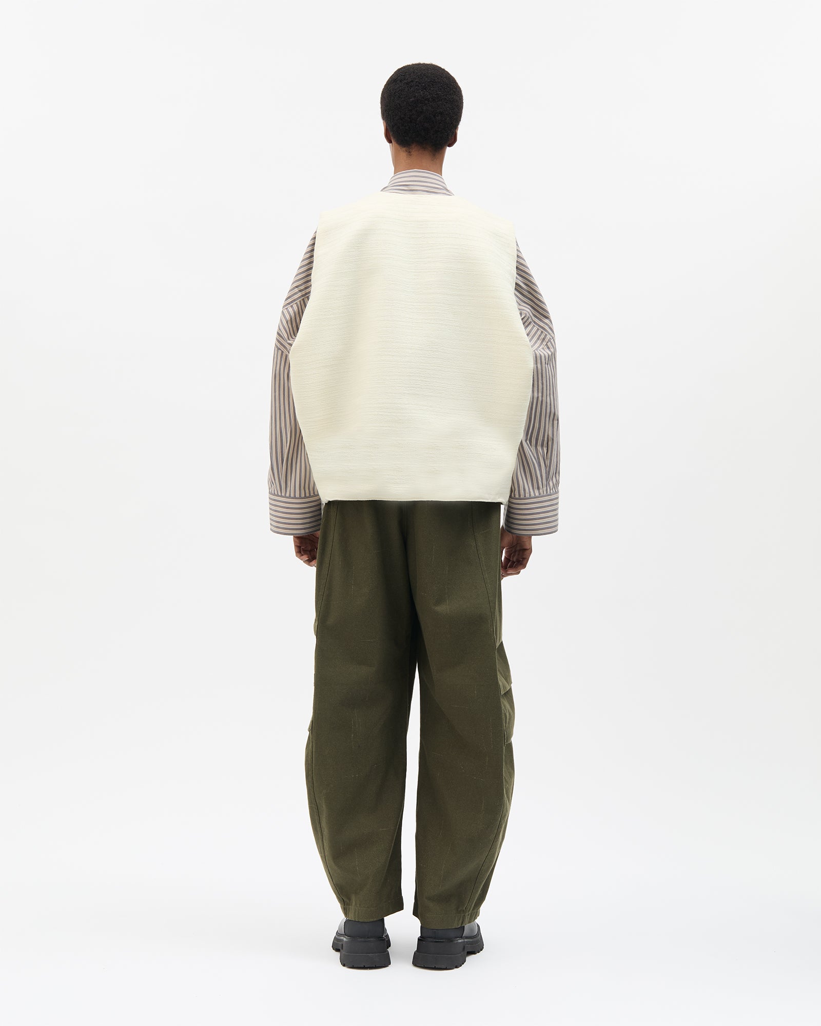 Ivory Jacquard Cocoon Vest