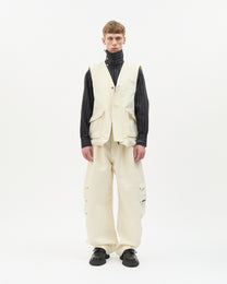Ivory Jacquard Cocoon Vest