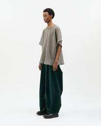 Grey Wool Bias-Cut Tee