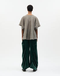 Grey Wool Bias-Cut Tee