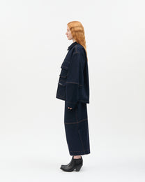 Washed Denim Cargo Jacket