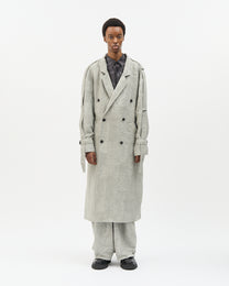 Ice Grey Jacquard Trench Coat