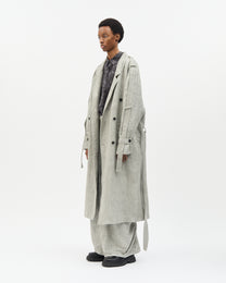 Ice Grey Jacquard Trench Coat