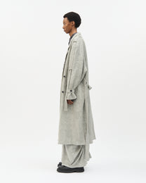 Ice Grey Jacquard Trench Coat