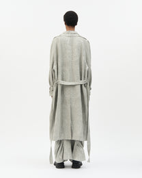 Ice Grey Jacquard Trench Coat
