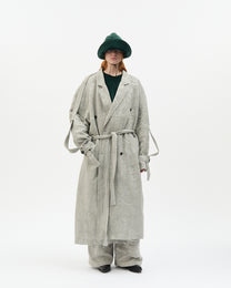 Ice Grey Jacquard Trench Coat