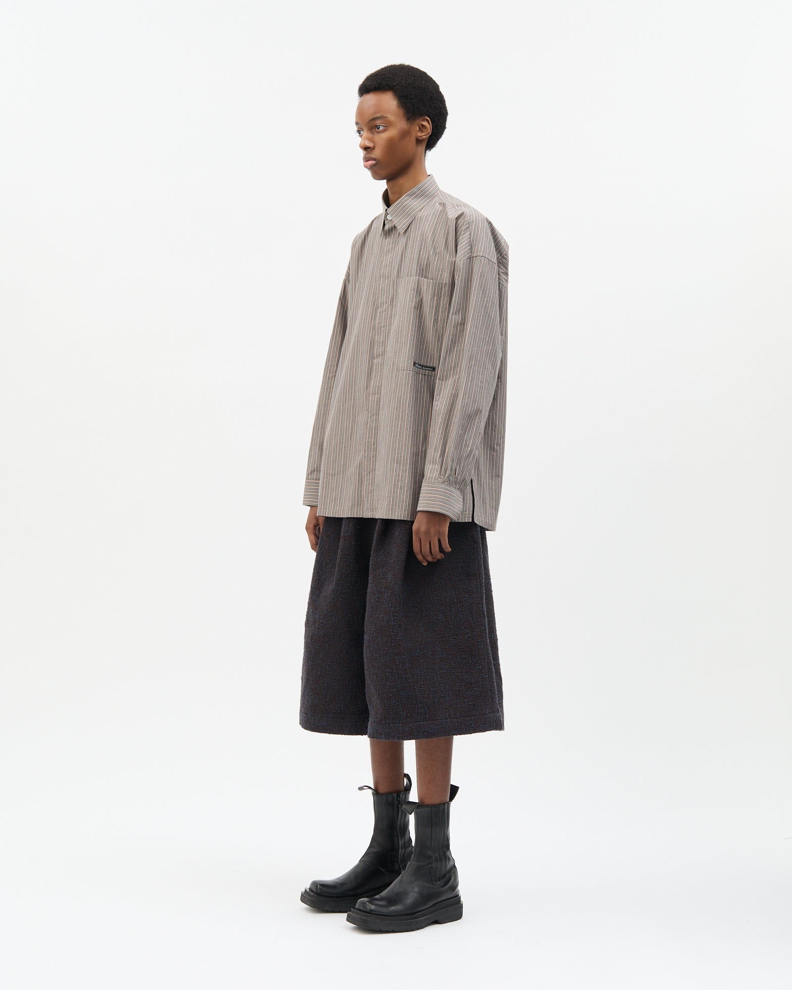 Muddy Stripe Hidden Buttons Shirt