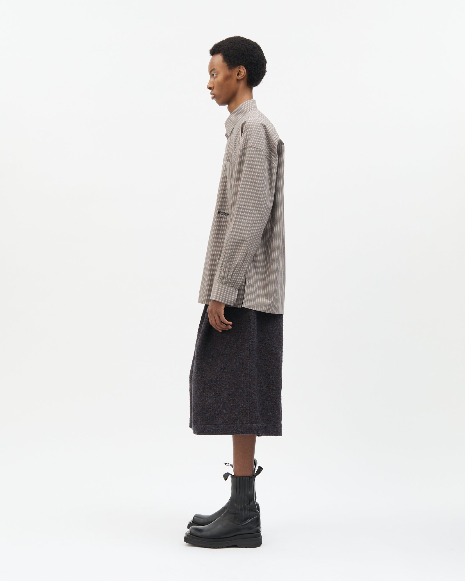 Muddy Stripe Hidden Buttons Shirt