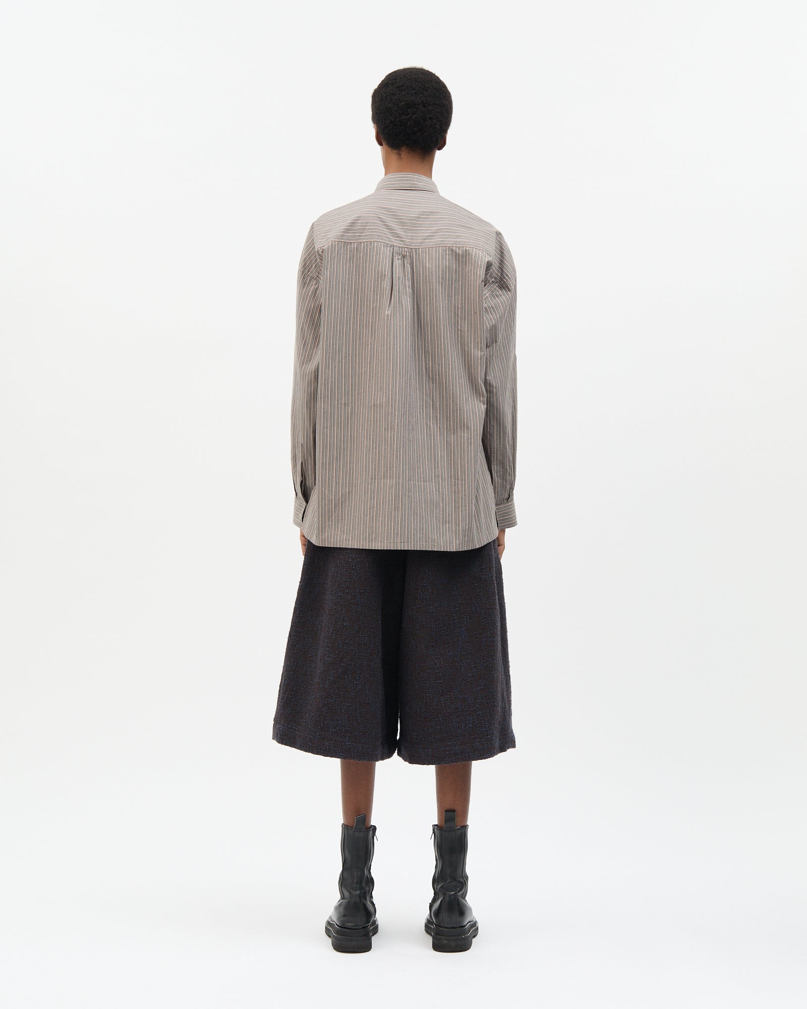 Muddy Stripe Hidden Buttons Shirt