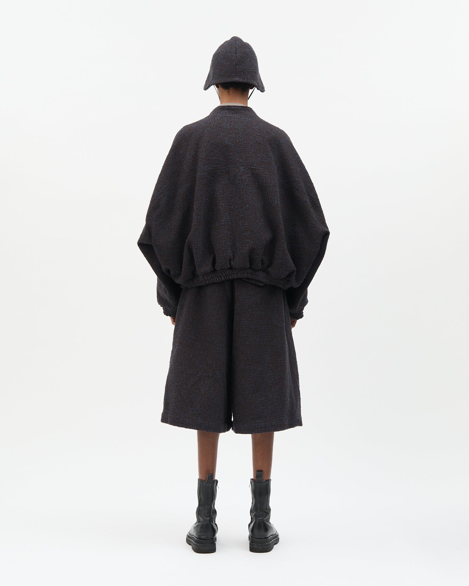 Brown Bouclé Bomber