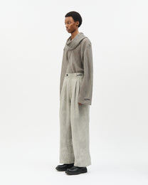 Ice Grey Jacquard Tailored Pants