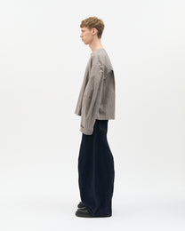 Muddy Stripe Elbow-Cut Shirt