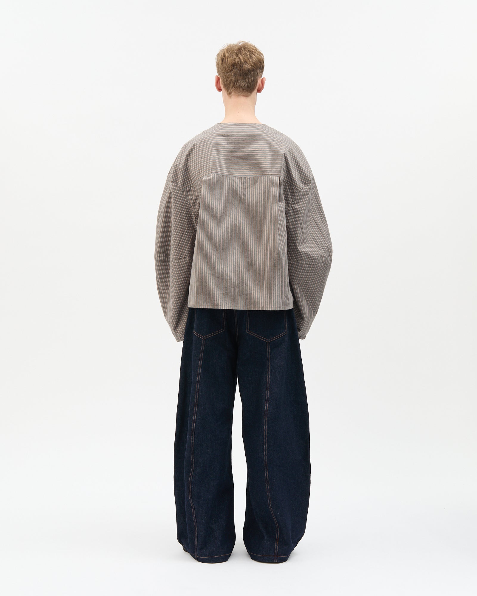 Muddy Stripe Elbow-Cut Shirt