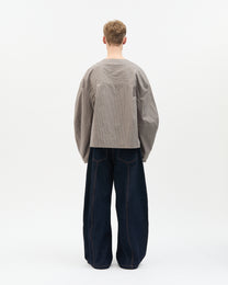Muddy Stripe Elbow-Cut Shirt