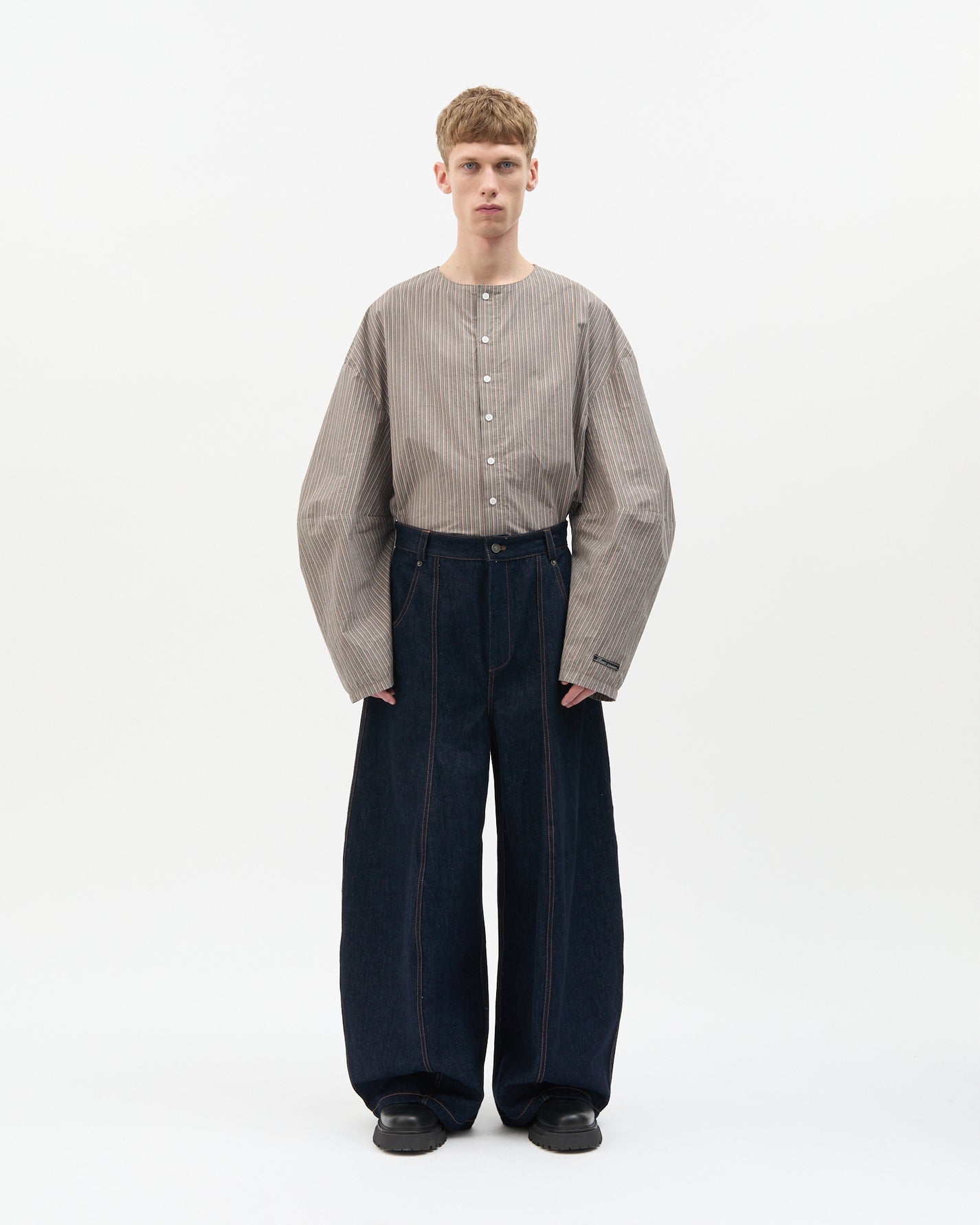 Washed Denim Rugby Pants