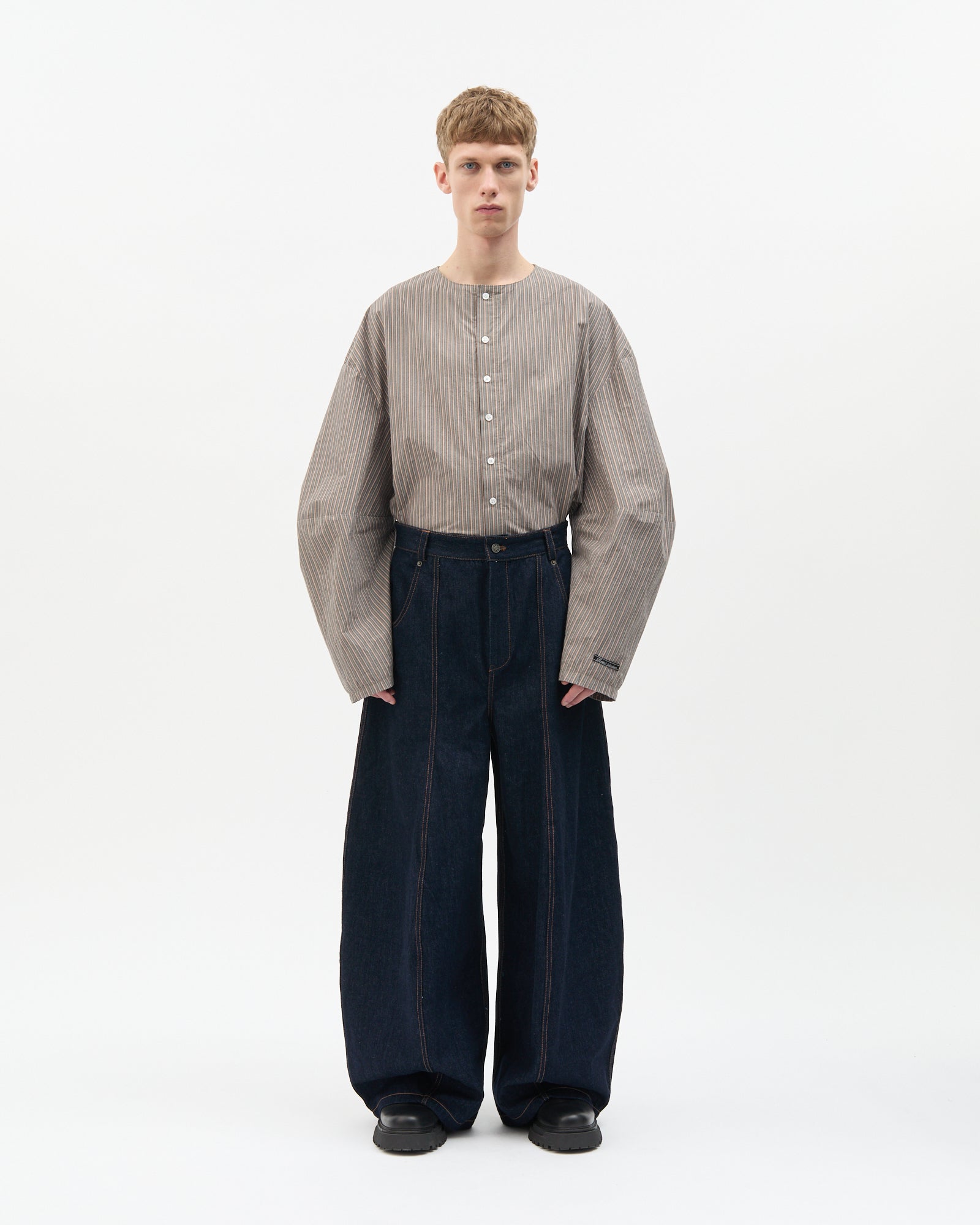 Washed Denim Rugby Pants