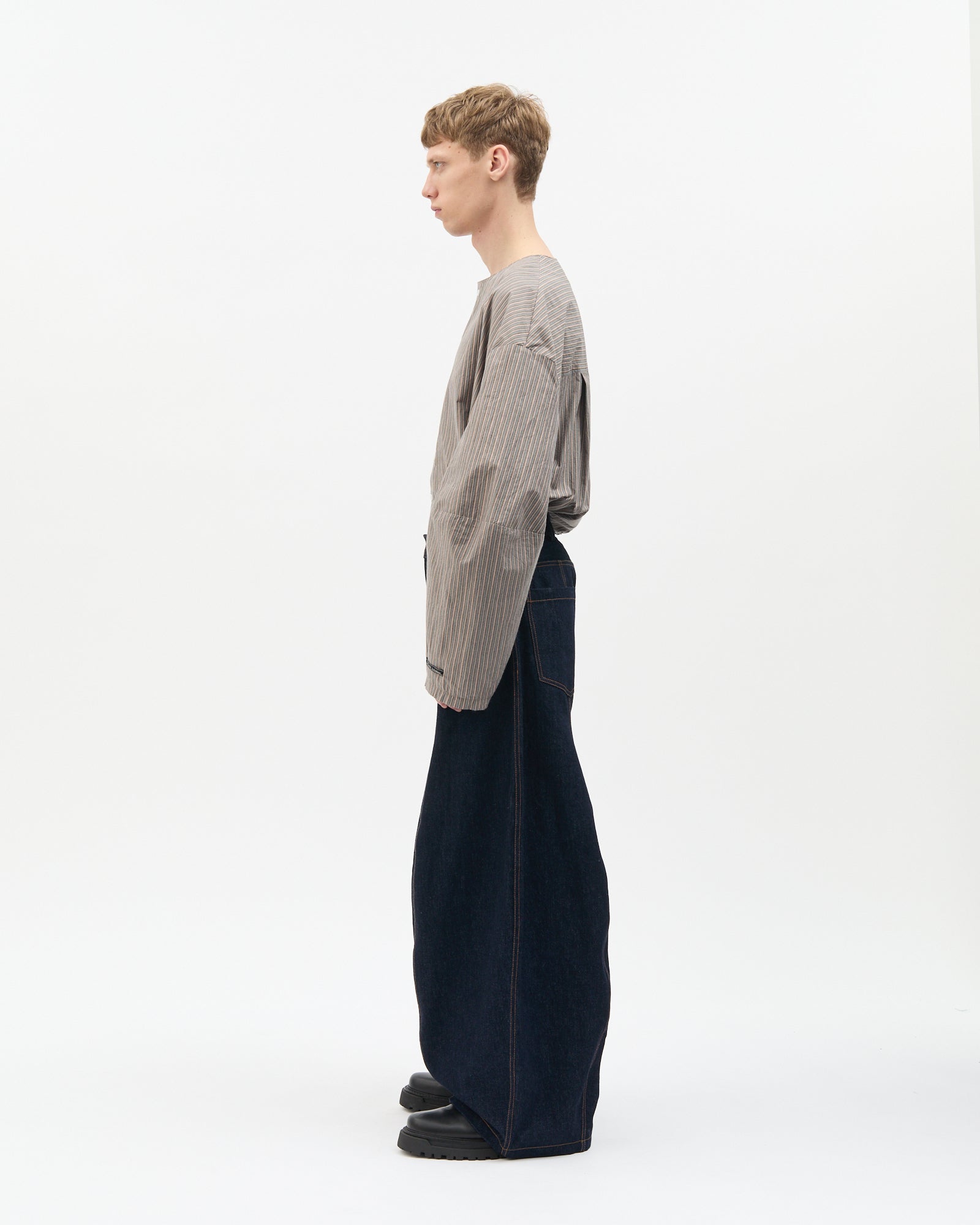 Washed Denim Rugby Pants