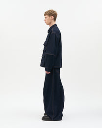 Washed Denim Cargo Jacket