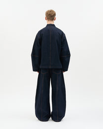 Washed Denim Cargo Jacket