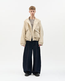 Cream Bouclé Bomber