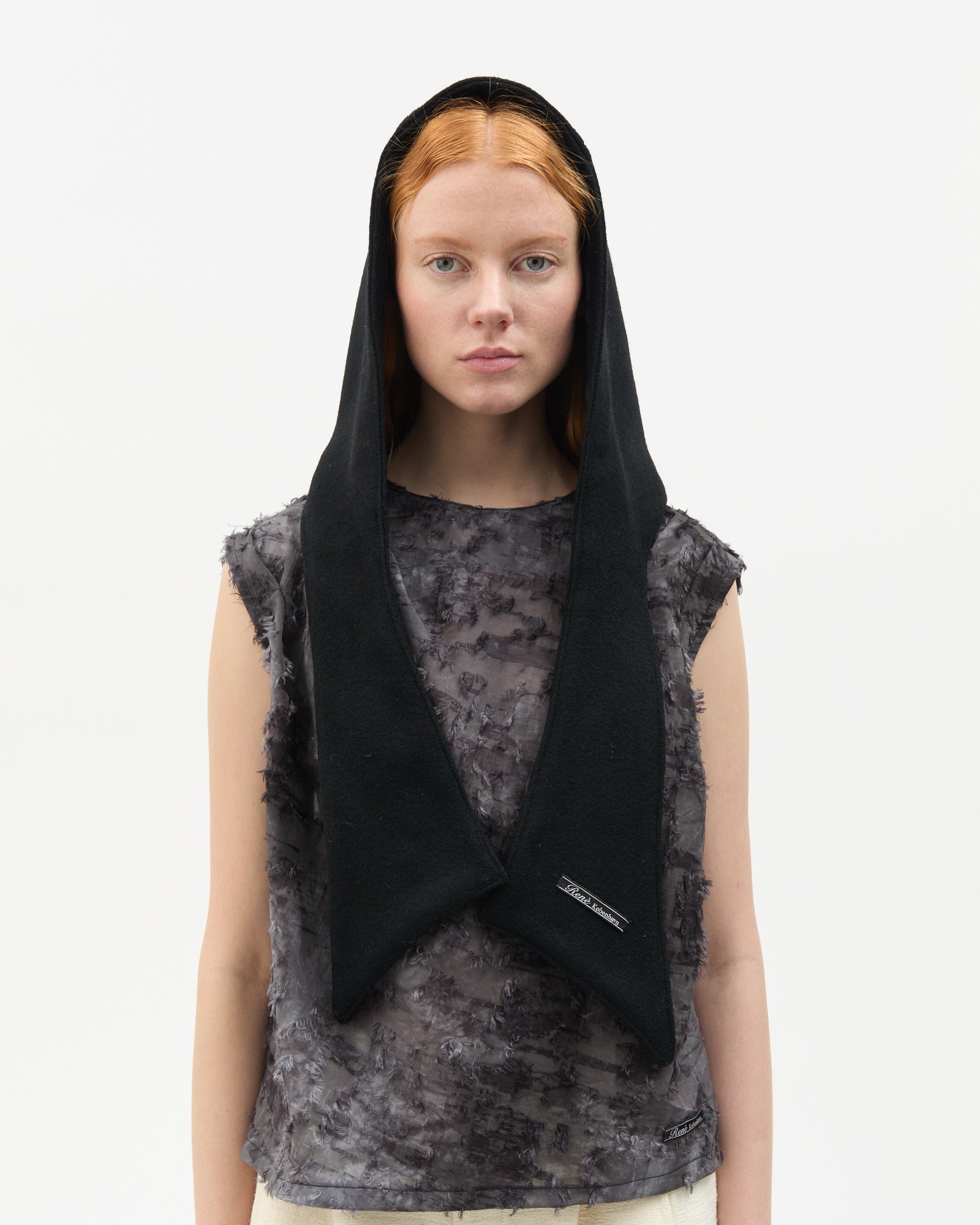 Black Wool Hood