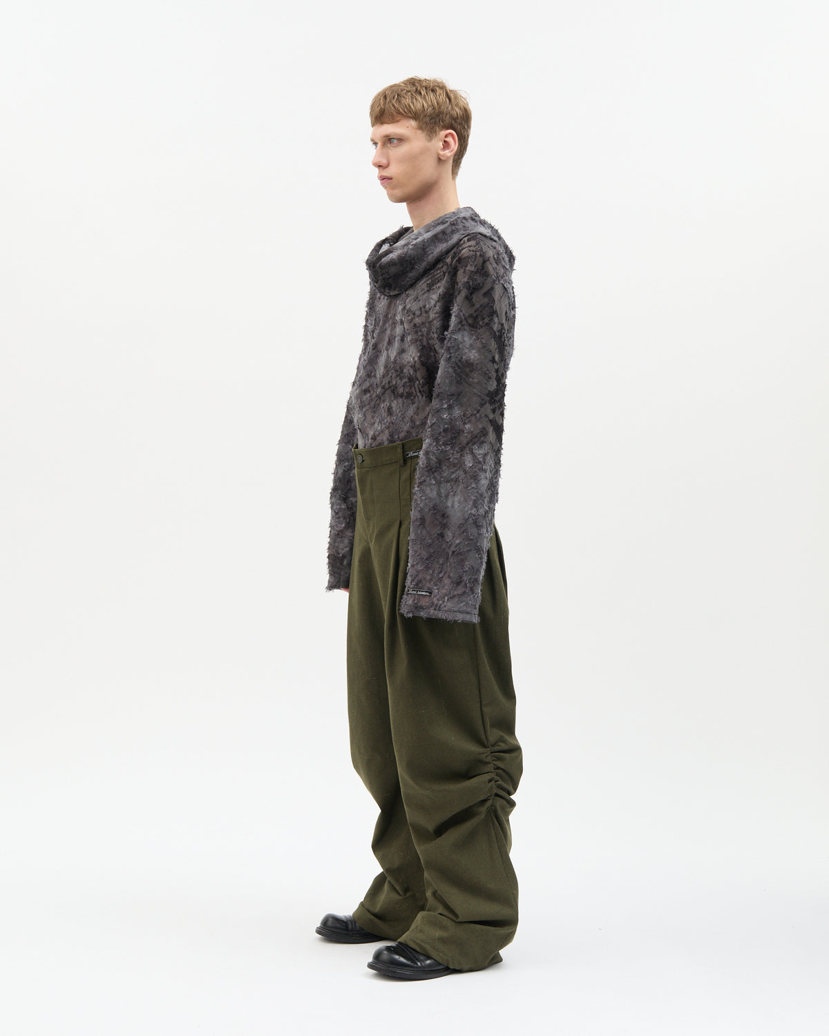 Military Side Gathered Pants