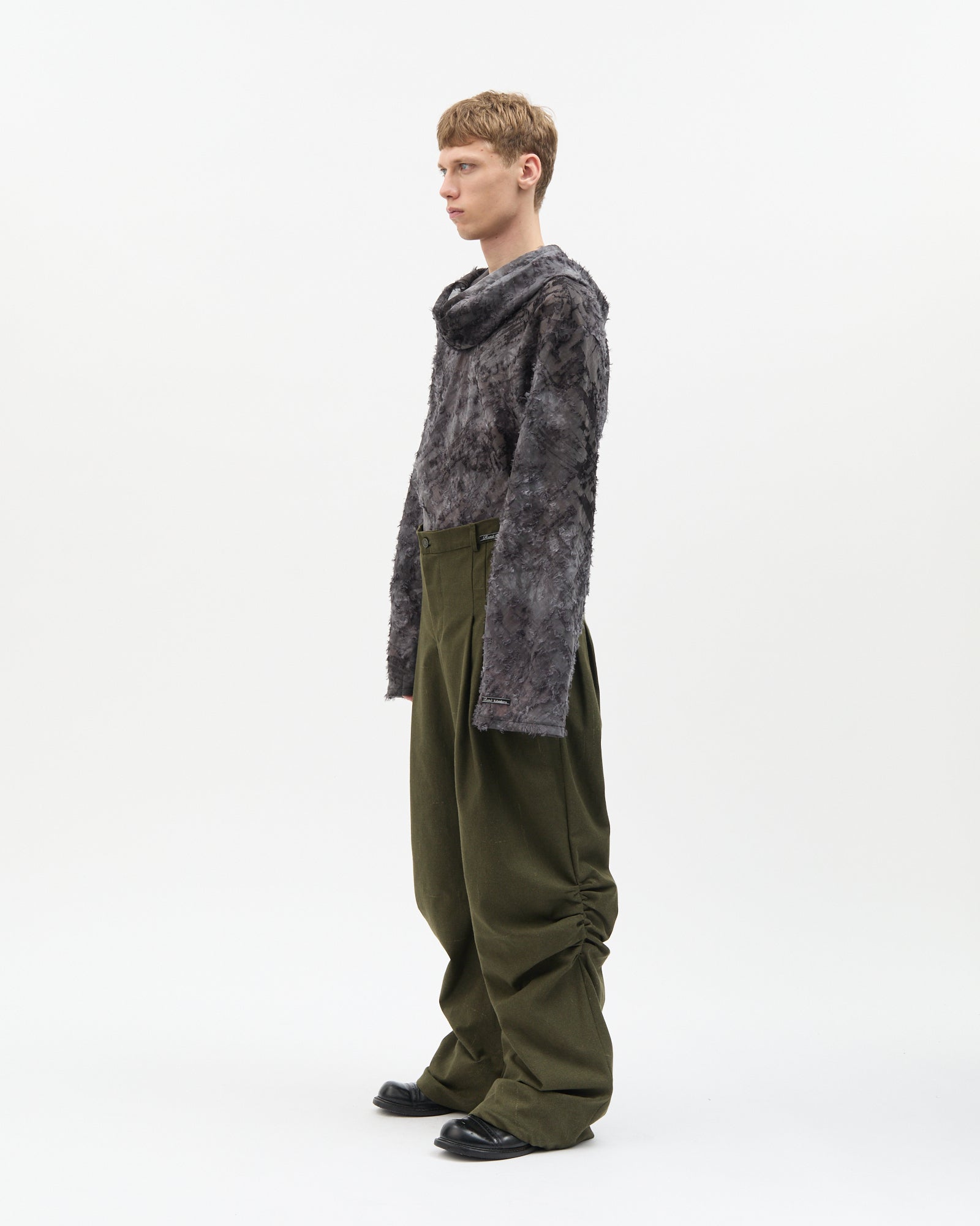 Military Side Gathered Pants
