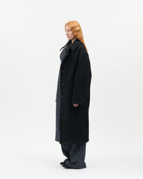 Blue Diagonal Check Two-Tone Coat