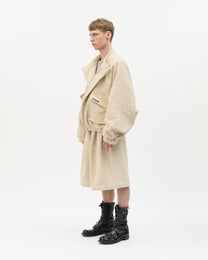 Cream Bouclé Bomber