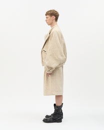 Cream Bouclé Bomber