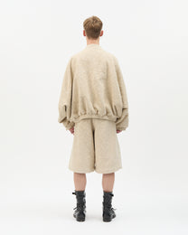Cream Bouclé Bomber