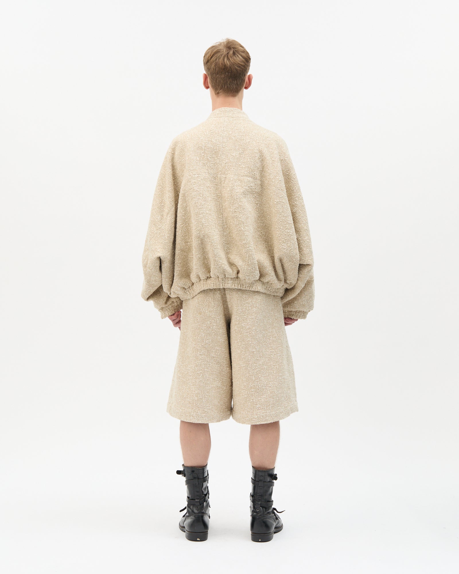 Cream Bouclé Bomber