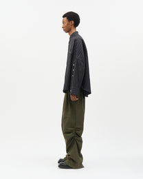 Charcoal Stripe Three-placket Shirt