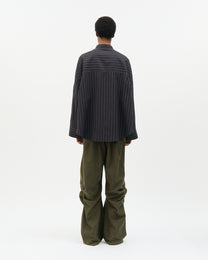 Charcoal Stripe Three-placket Shirt