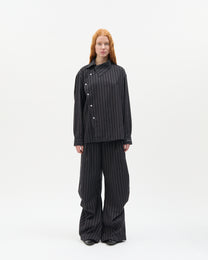 Charcoal Stripe Highneck Shirt