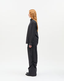 Charcoal Stripe Highneck Shirt