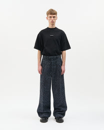 Blue Diagonal Check Tailored Pants