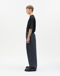 Blue Diagonal Check Tailored Pants